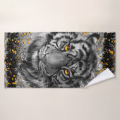 Orange Tiger Eyes | Farbiges Tiger-Badetuch Badehandtuch (Badehandtuch)