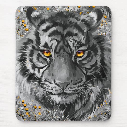 Orange Tiger Eyes | Tiger Mouse Pad Mousepad (Vorne)