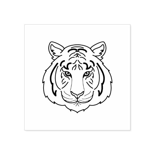 Orange Tiger Face Gummistempel (Prägung)