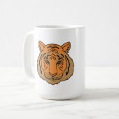 Orange Tiger Face Kaffeetasse (Vorderseite Links)