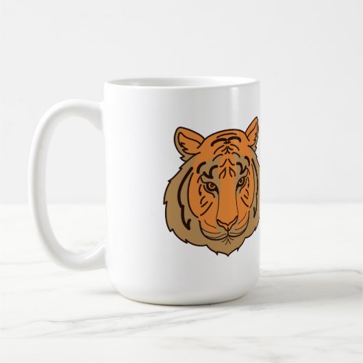 Orange Tiger Face Kaffeetasse (Links)