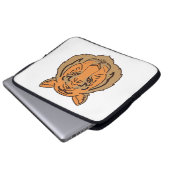 Orange Tiger Face Laptopschutzhülle (Vorne Knopf)