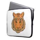 Orange Tiger Face Laptopschutzhülle (Vorderseite Links)