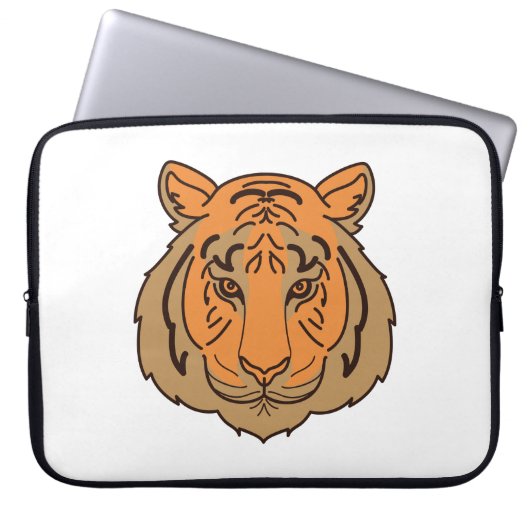 Orange Tiger Face Laptopschutzhülle (Vorderseite)