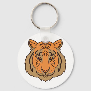 Orange Tiger Face Schlüsselanhänger
