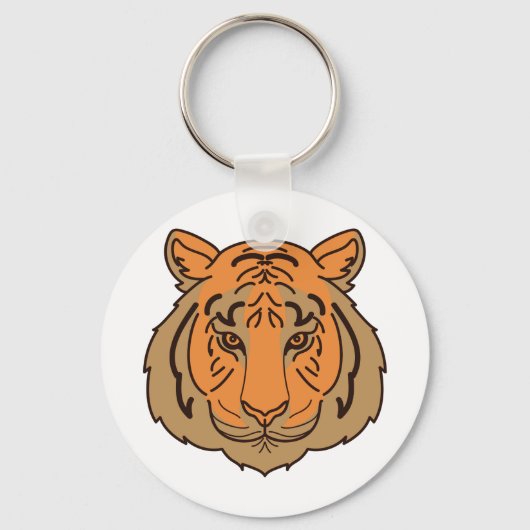 Orange Tiger Face Schlüsselanhänger (Vorderseite)