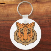 Orange Tiger Face Schlüsselanhänger (Vorderseite)