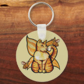 Orange tiger Fairy Cat Bees Sommerzeit Kätzchen Schlüsselanhänger (Vorderseite)