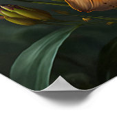 Orange Tiger Liege Blume Art Print Poster (Ecke)