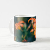 Orange Tiger-Lilien-Blumen-Foto-Tasse Kaffeetasse (Vorderseite Links)