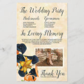 Orange Tiger Lilies, Blue Lilies Wedding Program (Rückseite)