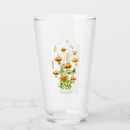 Orange Tiger Lilies Glas (Rückseite)
