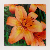 Orange Tiger Lily Garden Botanisch Puzzle (Horizontal)