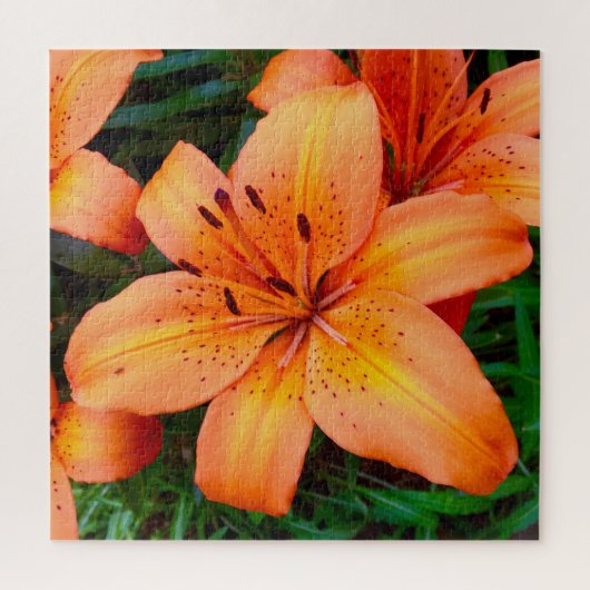 Orange Tiger Lily Garden Botanisch Puzzle (Vertikal)