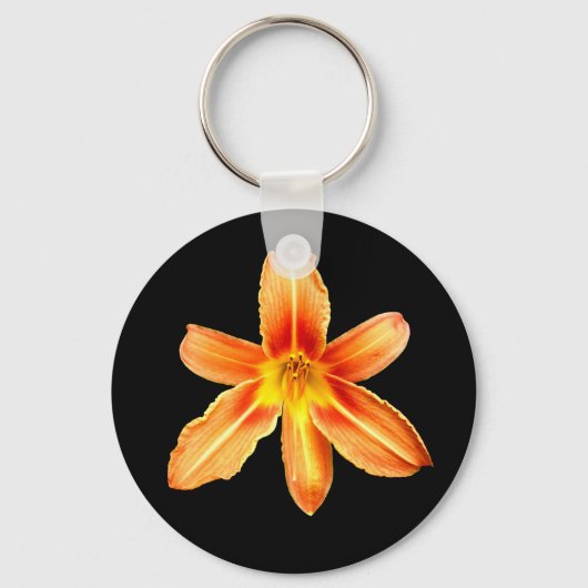 Orange Tiger Lily Key Ring Schlüsselanhänger (Vorderseite)