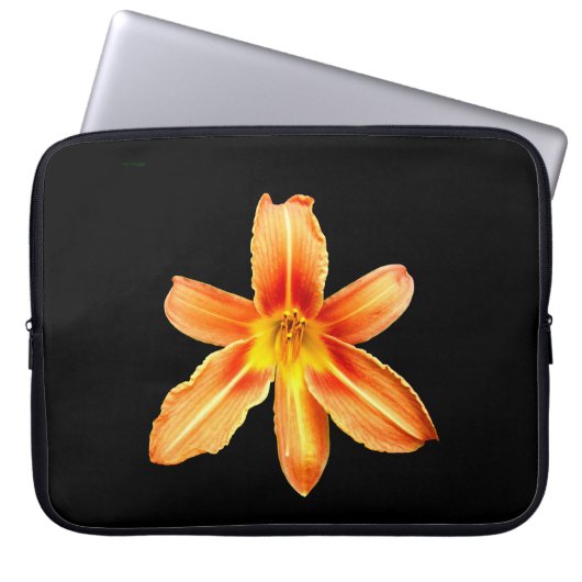 Orange Tiger Lily Laptop Case (Vorderseite)