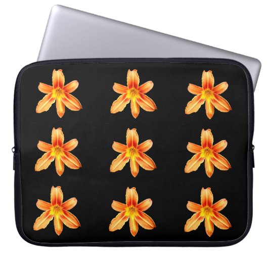 Orange Tiger Lily Laptop Sleeve (Vorderseite)