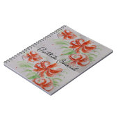 Orange Tiger Lily Lilies Floral Gratitude Journal Notizblock (Linke Seite)