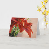 Orange Tiger Lily Nah-Up Foto Custom Karte (Gelbe Blume)