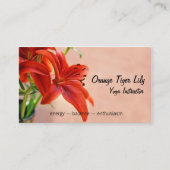 Orange Tiger Lily Nah Up Foto Visitenkarte (Vorderseite)
