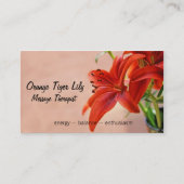 Orange Tiger Lily Nah Up Foto Visitenkarte (Vorderseite)