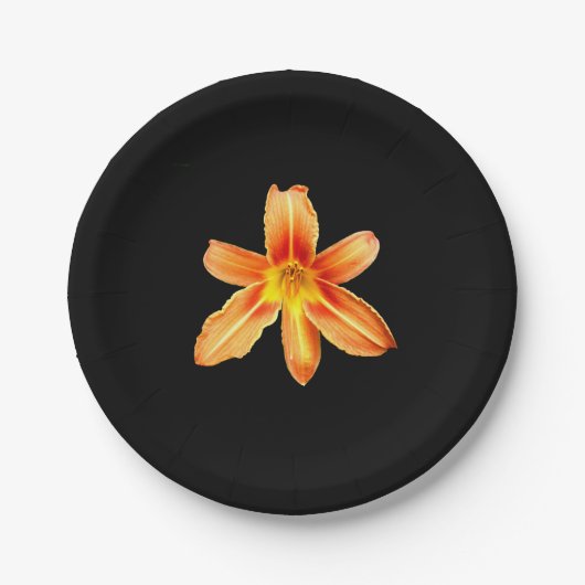 Orange Tiger Lily Paper Plate Pappteller (Vorderseite)