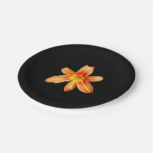 Orange Tiger Lily Paper Plate Pappteller (Schrägansicht)