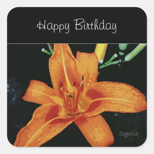 Orange Tiger Lily Sticker (Vorderseite)