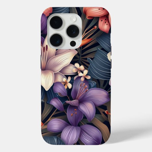 Orange Tiger Lily Tropical Design Case-Mate iPhone Hülle (Rückseite)