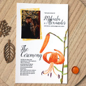Orange Tiger Lily Wedding Zeremony Program
