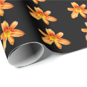 Orange Tiger Lily Wrapping Paper Geschenkpapier (Rolleneckpunkt)