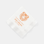 Orange Tiger Mascot School Abschluss Napkin Serviette (Ecke)