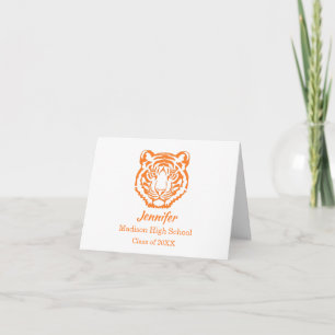 Orange Tiger Maskottchen Abschluss Dankeskarte
