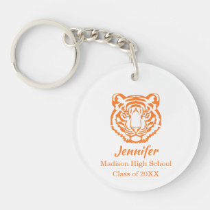 Orange Tiger Maskottchen Abschluss   Schlüsselanhänger