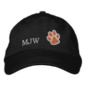 Orange Tiger Paw Cap Bestickte Baseballkappe (Vorderseite)
