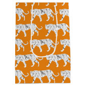 Orange Tiger Print Mittlere Geschenktüte (Rückseite)