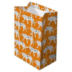 Orange Tiger Print Mittlere Geschenktüte