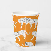Orange Tiger Print Pappbecher (Rechts)