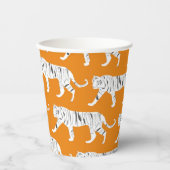 Orange Tiger Print Pappbecher (Vorderseite)
