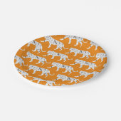 Orange Tiger Print Pappteller (Schrägansicht)
