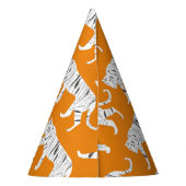 Orange Tiger Print Partyhütchen (Rückseite)