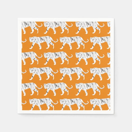 Orange Tiger Print Serviette (Vorderseite)