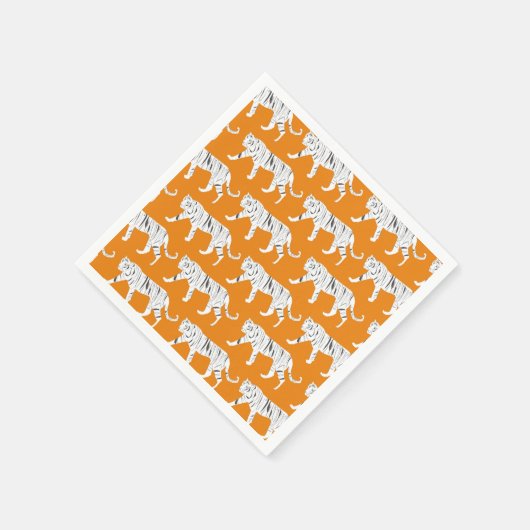 Orange Tiger Print Serviette (Ecke)