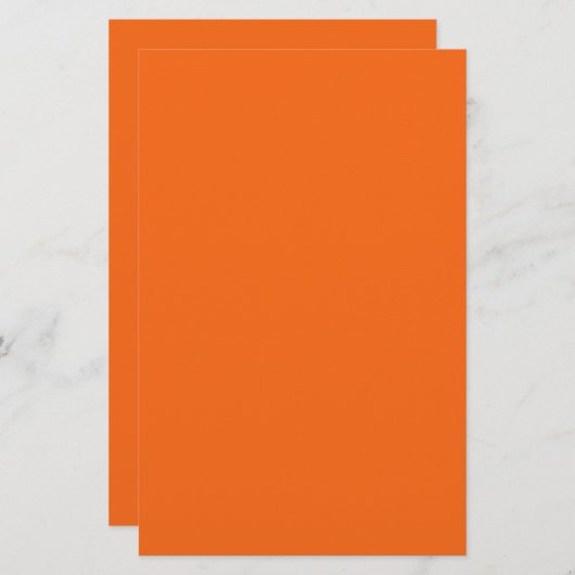 Orange Tiger Solid Color Briefpapier (Vorne/Hinten)