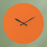 Orange Tiger Solid Color Große Wanduhr<br><div class="desc">Orange Tiger Solid Color</div>