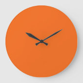 Orange Tiger Solid Color Große Wanduhr (Vorderseite)