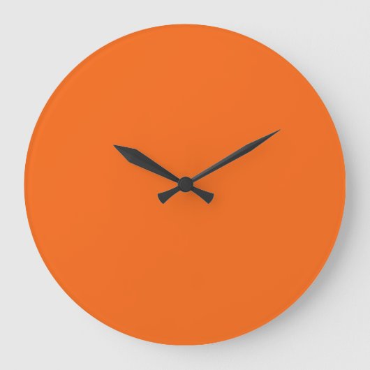 Orange Tiger Solid Color Große Wanduhr (Vorderseite)
