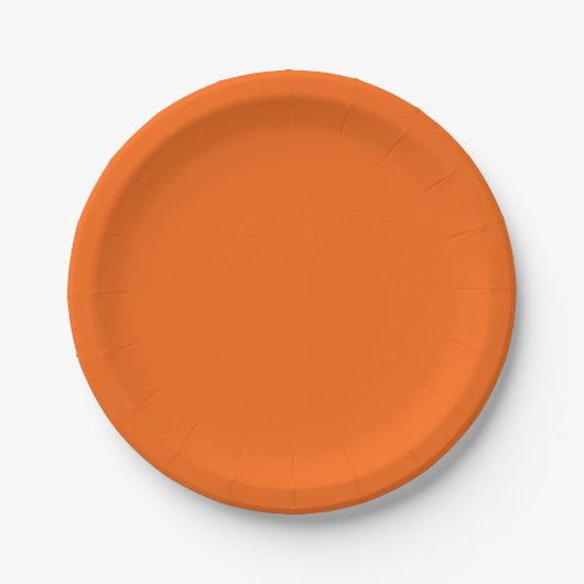 Orange Tiger Solid Color Pappteller (Vorderseite)