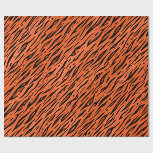 Orange Tiger Streifen Druck Geschenkpapier (Flach)