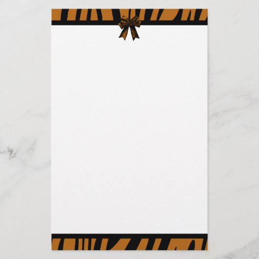 Orange Tiger-Streifen stationär Briefpapier (Vorderseite)